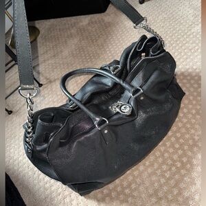 Michael Kors Black Leather Slouchy Shoulder/Duffle Bag